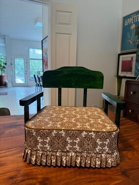 Vintage Retro 1970's Child's Baby Vinyl & wood Booster Seat Chair